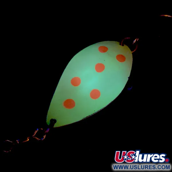 Luhr Jensen ​Manistee 4 UV (світиться в ультрафіолеті), жовтий/червоний, 14 г, блесна коливалка (колебалка) #13781