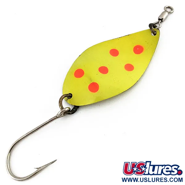 Luhr Jensen ​Manistee 4 UV (світиться в ультрафіолеті), жовтий/червоний, 14 г, блесна коливалка (колебалка) #13781