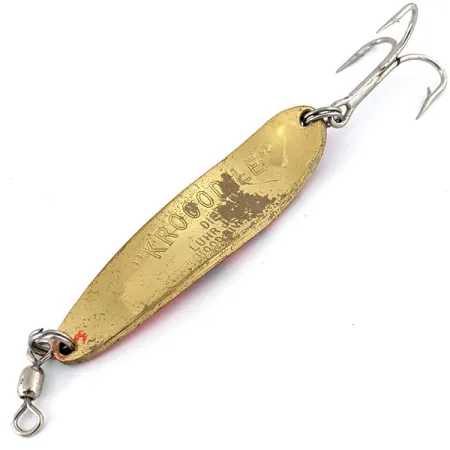 Luhr Jensen Krocodile #4 UV (світиться в ультрафіолеті), червоний/латунь, 19 г, блесна коливалка (колебалка) #13815