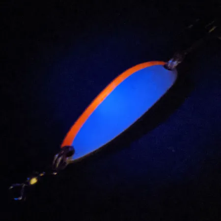 Luhr Jensen Krocodile UV (світиться в ультрафіолеті), білий/червоний/латунь, 9 г, блесна коливалка (колебалка) #13817