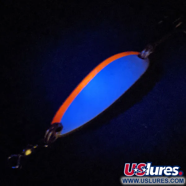 Luhr Jensen Krocodile UV (світиться в ультрафіолеті), білий/червоний/латунь, 9 г, блесна коливалка (колебалка) #13817