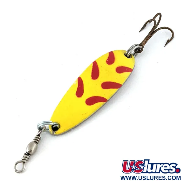 Luhr Jensen Krocodile, жовтий/червоний/нікель, 9 г, блесна коливалка (колебалка) #13818