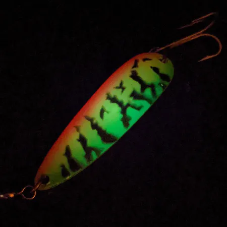 Luhr Jensen Krocodile #5 UV (світиться в ультрафіолеті), Fire Tiger, 21 г, блесна коливалка (колебалка) #13895