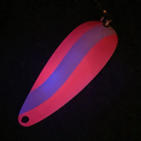 Worth Chippewa Steel Spoon UV (світиться в ультрафіолеті), рожевий/білий/нікель, 14 г, блесна коливалка (колебалка) #13905
