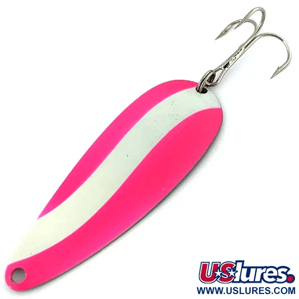  Worth Chippewa Steel Spoon UV (світиться в ультрафіолеті), рожевий/білий/нікель, 14 г, блесна коливалка (колебалка) #13905