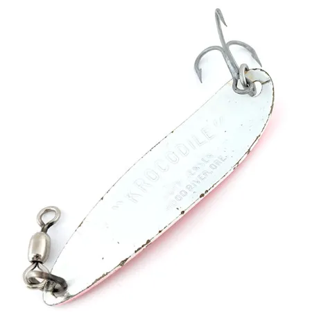 Luhr Jensen Krocodile #5 (світиться в темряві), білий/червоний, 25 г, блесна коливалка (колебалка) #13921