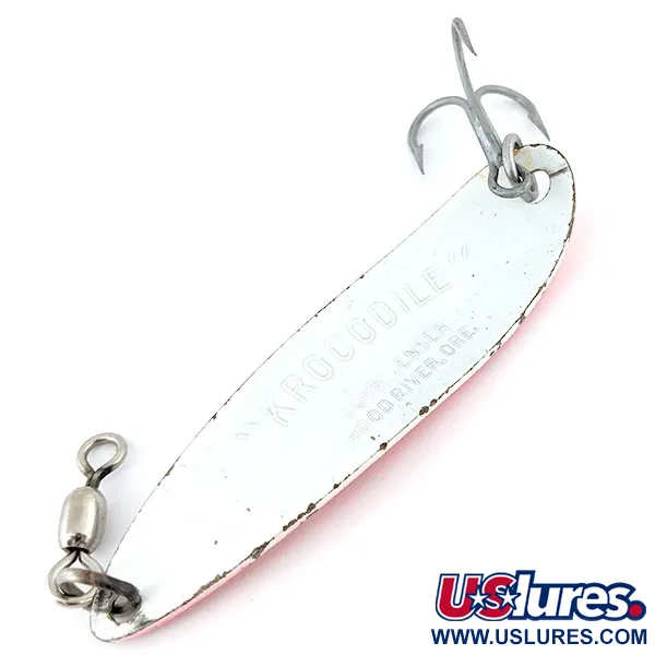 Luhr Jensen Krocodile #5 (світиться в темряві), білий/червоний, 25 г, блесна коливалка (колебалка) #13921