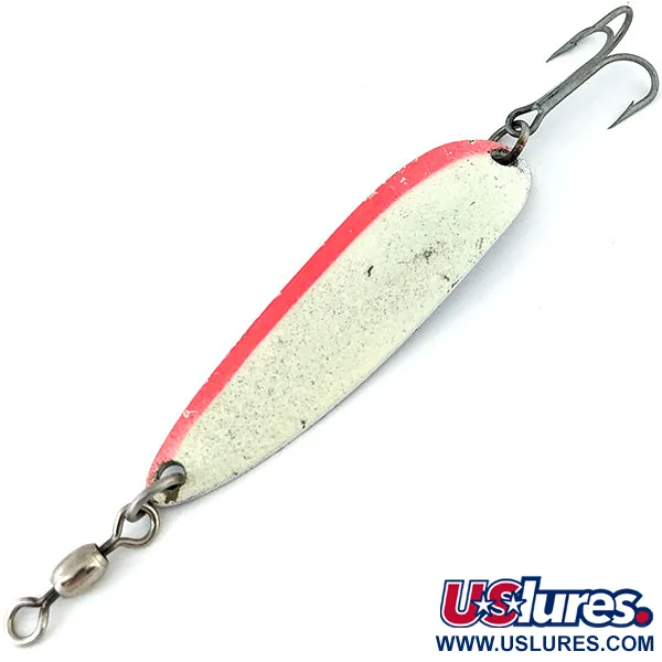 Luhr Jensen Krocodile #5 (світиться в темряві), білий/червоний, 25 г, блесна коливалка (колебалка) #13921