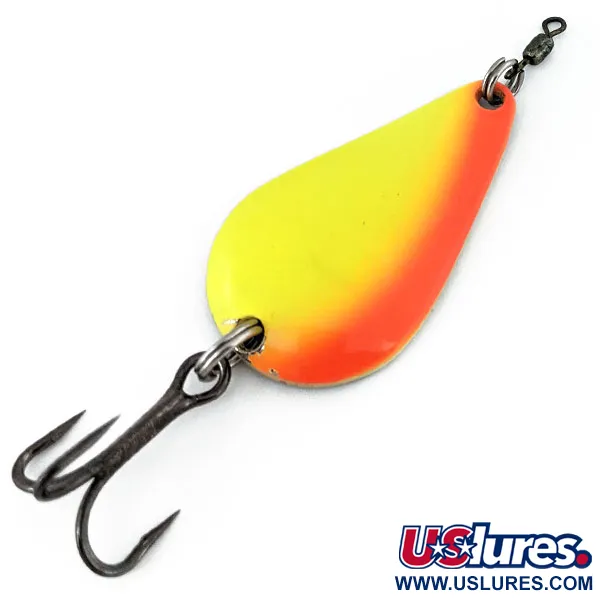 Acme K.O. Wobbler UV (світиться в ультрафіолеті), жовтий/помаранчевий/нікель, 14 г, блесна коливалка (колебалка) #13933