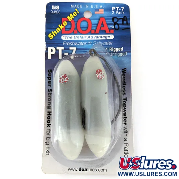 D.O.A.  D.O.A (світиться в темряві) PT-7, білий Glow -світиться в темряві, 17 г, до рибалки #14114