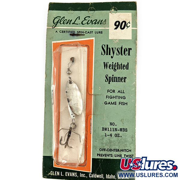  Glen Evans Shyster, нікель/білий, 7 г, блешня оберталка (вертушка) #14117