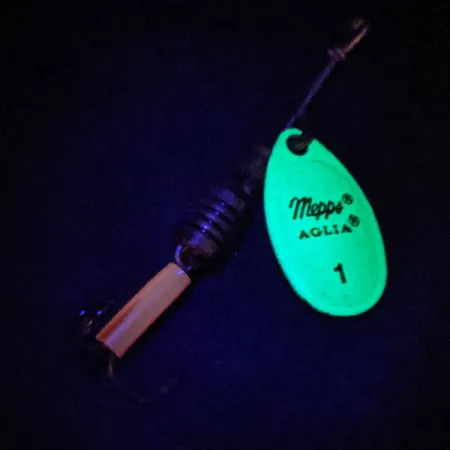 Mepps Aglia 1 UV (світиться в ультрафіолеті), Шартрез, 3,5 г, блешня оберталка (вертушка) #14131