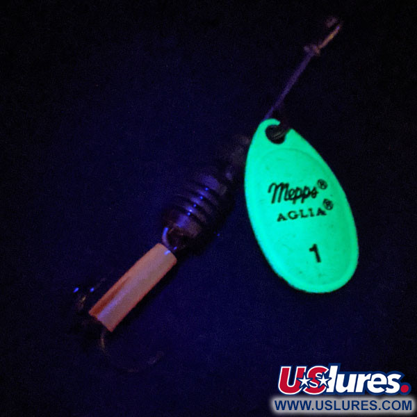  Mepps Aglia 1 UV (світиться в ультрафіолеті), Шартрез, 3,5 г, блешня оберталка (вертушка) #14131