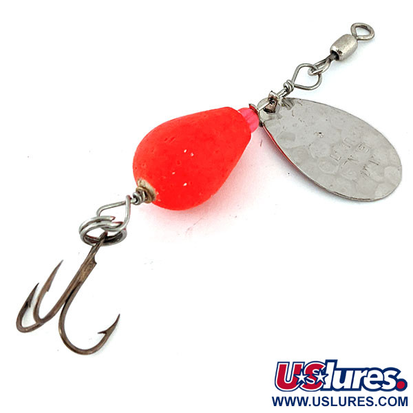  Luhr Jensen Cherry Bobber, карбований нікель/червоний, 2,2 г, блешня оберталка (вертушка) #14165