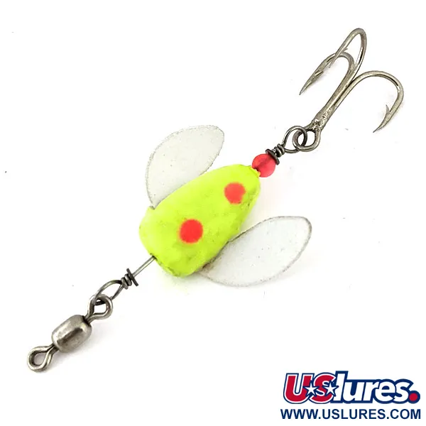 Yakima Bait Spin-N-Glo, Шартрез/червоний/білий, 1,2 г, блешня оберталка (вертушка) #14167