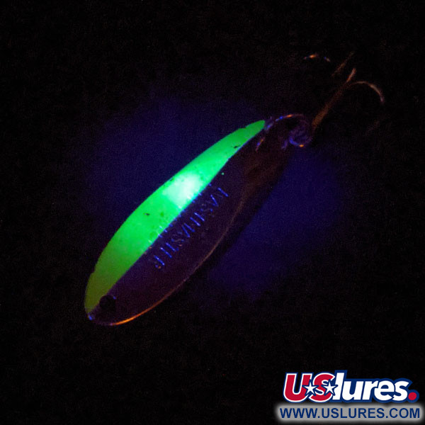 Acme Kastmaster UV (світиться в ультрафіолеті), нікель/зелений, 14 г, блесна коливалка (колебалка) #14189