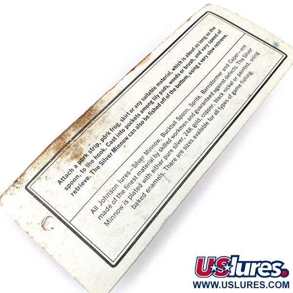  Незачіпляйка Johnson Silver Minnow покриття сріблом, 1970-х, срібло (покриття шаром справжнього серебра), 7 г, блесна коливалка (колебалка) #14204