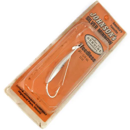 Незачіпляйка Johnson Silver Minnow покриття сріблом, 1970-х, срібло (покриття шаром справжнього серебра), 7 г, блесна коливалка (колебалка) #14204