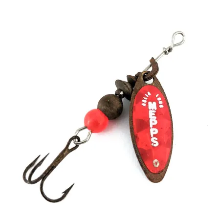 Mepps Aglia Long 0, червоний/бронза, 3 г, блешня оберталка (вертушка) #14224