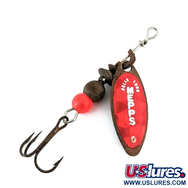  Mepps Aglia Long 0, червоний/бронза, 3 г, блешня оберталка (вертушка) #14224