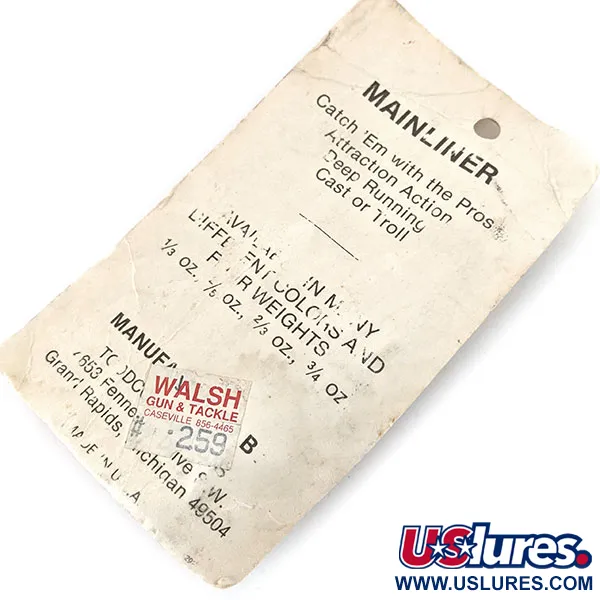 TODDCO Main Liner (світиться в темряві), білий/жовтий/нікель, 21 г, блесна коливалка (колебалка) #14310