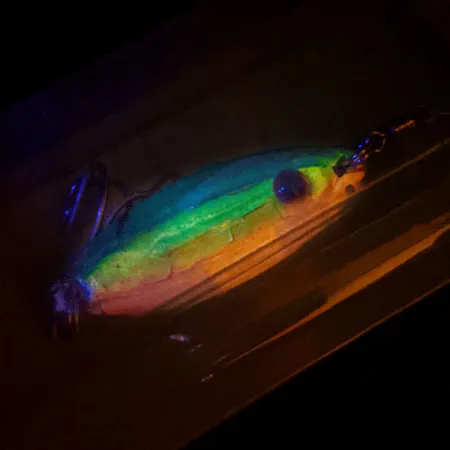 Wahoo Key Largo Swim'n Fin (шумовий), пількер UV (світиться в ультрафіолеті), Fire Tiger, 11 г, блесна коливалка (колебалка) #17799