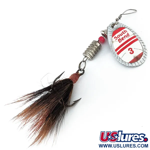  South Bend 3, нікель/червоний, 7 г, блешня оберталка (вертушка) #14544