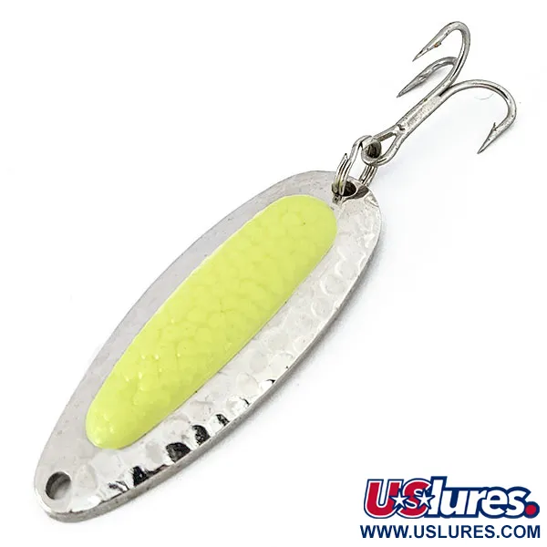  Blue Fox Pixee UV (світиться в ультрафіолеті), карбований нікель/жовтий, 14 г, блесна коливалка (колебалка) #14555