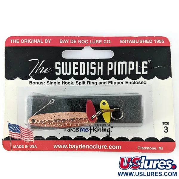  Bay de Noc Swedish Pimple #3, Карбована мідь, 6 г, блесна коливалка (колебалка) #14591