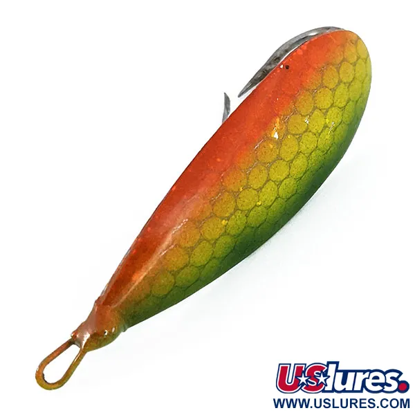  Незачіпляйка Johnson Silver Minnow, помаранчевий/зелений/срібло, 12 г, блесна коливалка (колебалка) #14602