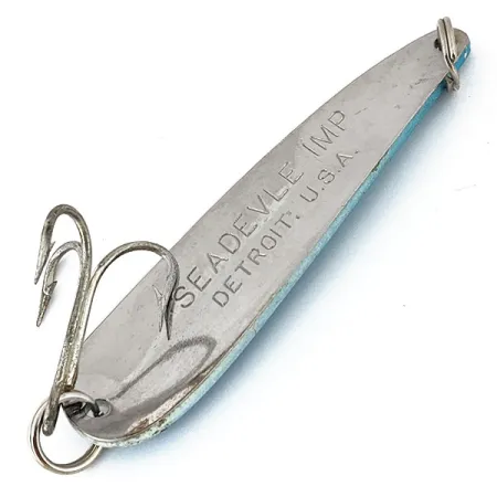 Eppinger ​Dardevle Seadevle Imp UV (світиться в ультрафіолеті), білий/синій/нікель UV - світиться в ультрафіолеті, 28 г, блесна коливалка (колебалка) #14684