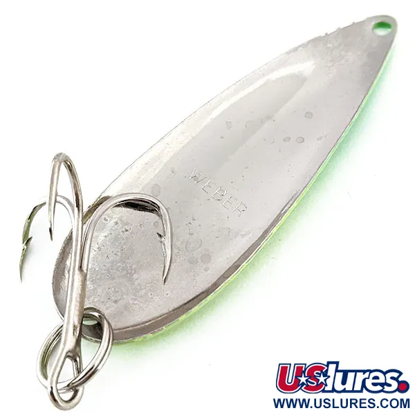 Weber UV (світиться в ультрафіолеті), Шартрез/нікель, 14 г, блесна коливалка (колебалка) #14750