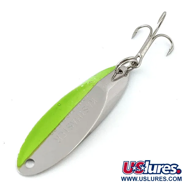 Acme Kastmaster UV (світиться в ультрафіолеті), нікель/зелений, 14 г, блесна коливалка (колебалка) #14804