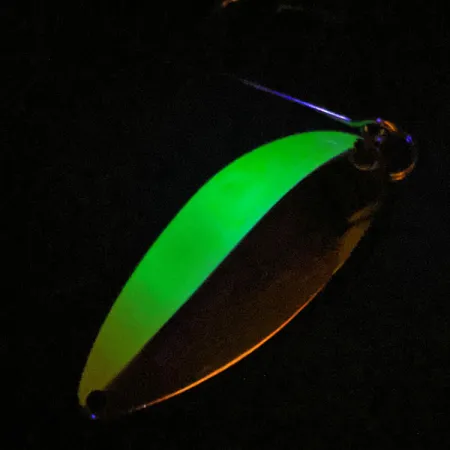 Seneca Little Cleo (Hula Girl) тролінгова UV (світиться в ультрафіолеті), нікель/зелений, 7 г, блесна коливалка (колебалка) #14832