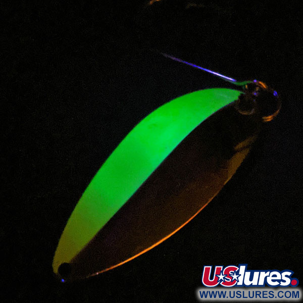 Seneca Little Cleo (Hula Girl) тролінгова UV (світиться в ультрафіолеті), нікель/зелений, 7 г, блесна коливалка (колебалка) #14832