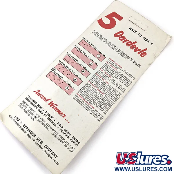 Eppinger Dardevle Spinnie, червоний/білий/нікель, 9 г, блесна коливалка (колебалка) #14848