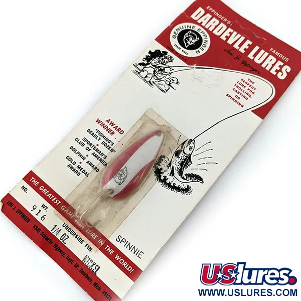 Eppinger Dardevle Spinnie, червоний/білий/нікель, 9 г, блесна коливалка (колебалка) #14848