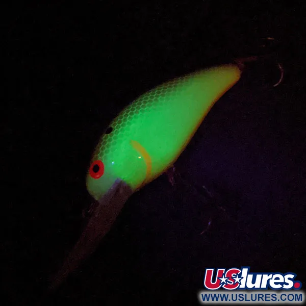  Bomber model 7A baby striper UV (світиться в ультрафіолеті), жовтий, 14 г, воблер #14863