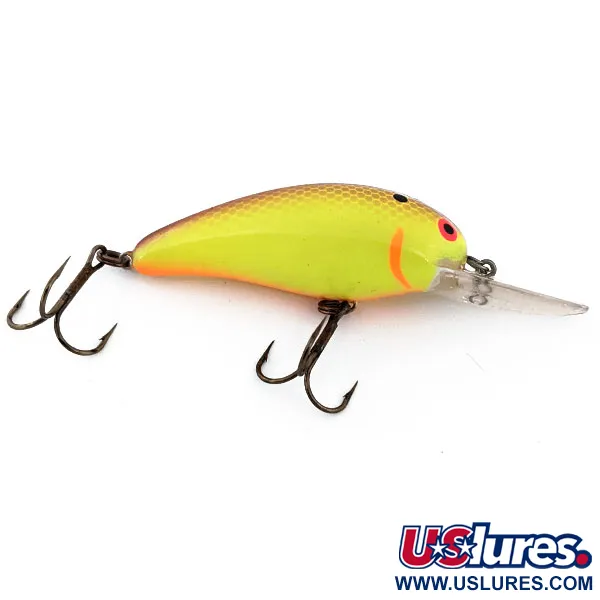  Bomber model 7A baby striper UV (світиться в ультрафіолеті), жовтий, 14 г, воблер #14863