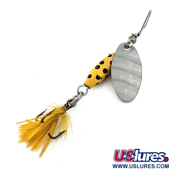  Glen Evans Shyster, нікель/жовтий, 4 г, блешня оберталка (вертушка) #14867