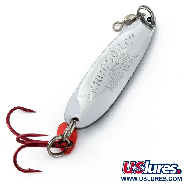 Luhr Jensen Krocodile #4, нікель, 21 г, блесна коливалка (колебалка) #14909