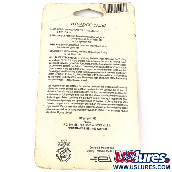  Rebel Arrowhead, золото (покриття золотом), 17 г, блесна коливалка (колебалка) #16187