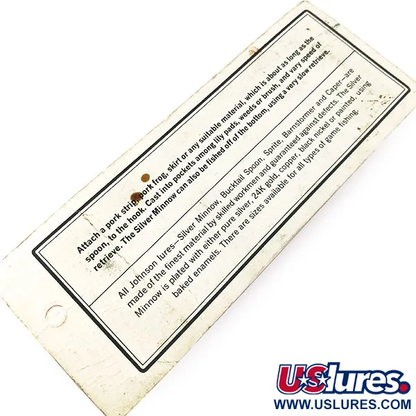  Незачіпляйка Johnson Silver Minnow, 1970-e, , 14 г, блесна коливалка (колебалка) #14978