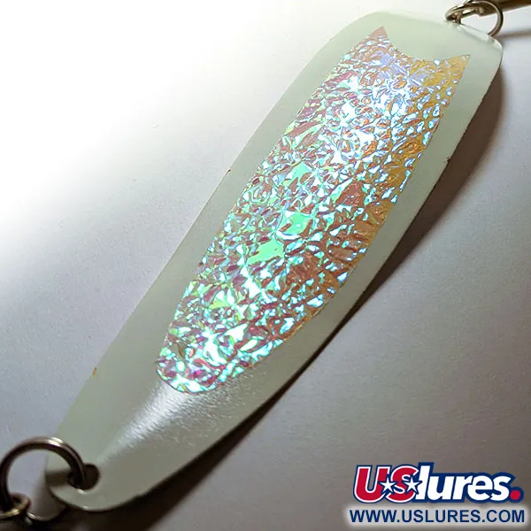  Gator (світиться в темряві), Хром/біла Glow - світиться у темряві, 31 г, блесна коливалка (колебалка) #15959