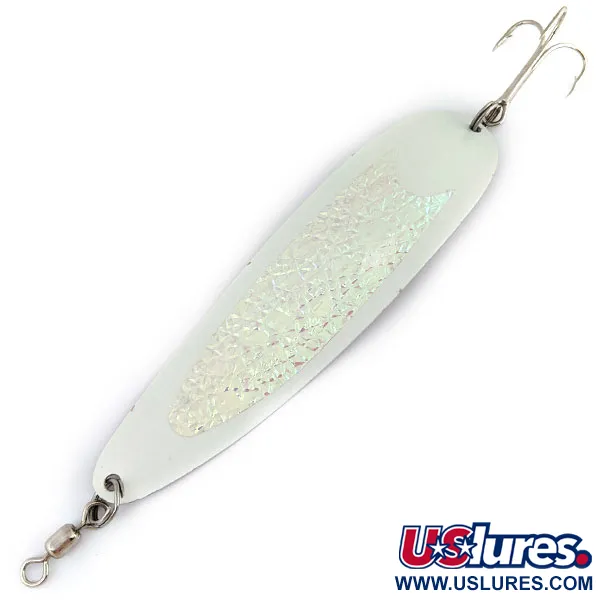  Gator (світиться в темряві), Хром/біла Glow - світиться у темряві, 31 г, блесна коливалка (колебалка) #15959