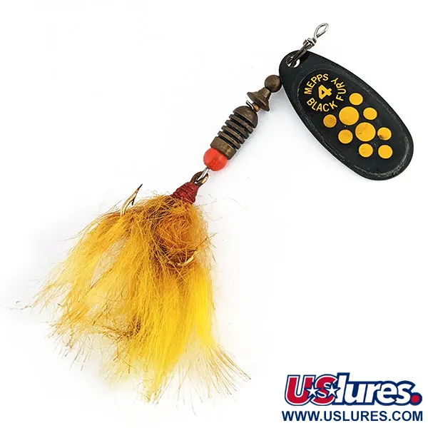  Mepps Black Fury 4 Dressed 1970-х років, Чорний, 8 г, блешня оберталка (вертушка) #16031