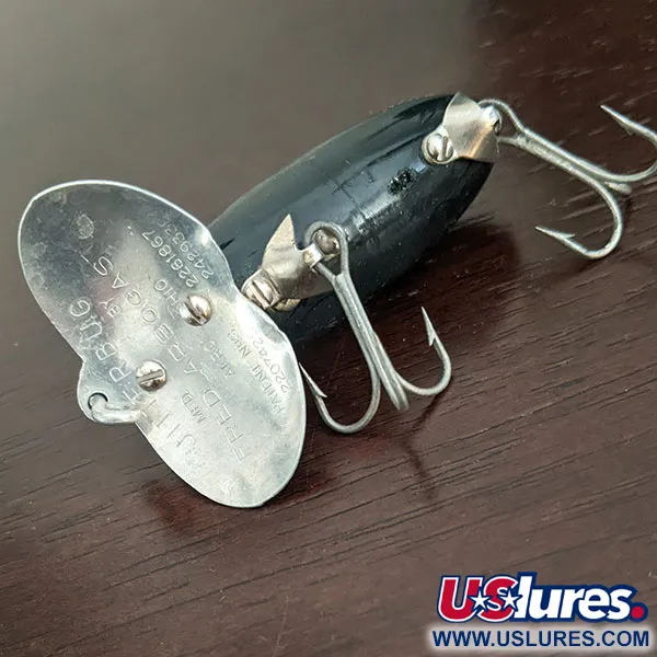  Fred Arbogast Jitterbug, Чорний, 10 г, воблер #16316