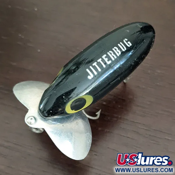  Fred Arbogast Jitterbug, Чорний, 10 г, воблер #16316