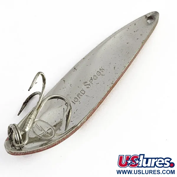 Acme Fiord Spoon Lightning (1950-x років), нікель/червоний/білий, 11 г, блесна коливалка (колебалка) #16607
