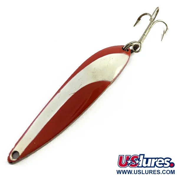 Acme Fiord Spoon Lightning (1950-x років), нікель/червоний/білий, 11 г, блесна коливалка (колебалка) #16607